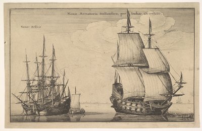 商船は、1647年にオランダ領西インド諸島のオランダ領東インド人を航行しました。 作： Wenceslaus Hollar