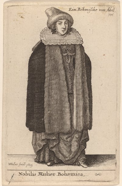 高貴なボヘミアンの女性 作： Wenceslaus Hollar