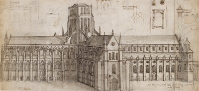 旧セントポール大聖堂 北東から 17世紀半ば 作： Wenceslaus Hollar