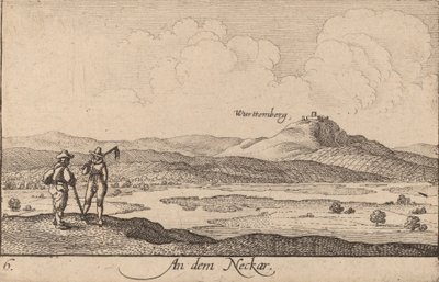 1635年、ネッカー川にて。 作： Wenceslaus Hollar