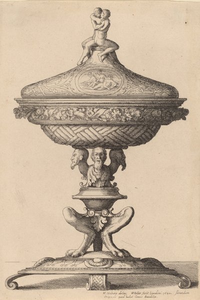華やかなゴブレット、1642年。 作： Wenceslaus Hollar