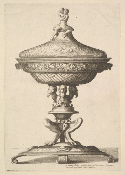 華やかなゴブレット、1642年。 作： Wenceslaus Hollar