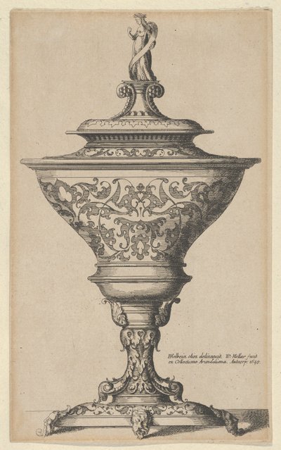 仮面の足の上に装飾されたゴブレット、1645年、1645年。 作： Wenceslaus Hollar