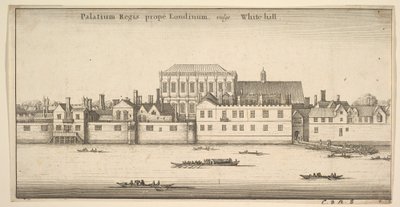 ロンドン近郊の宮殿、一般にホワイトホールの王宮、ホワイトホール、ロンドン、ca。 1647年。 作： Wenceslaus Hollar