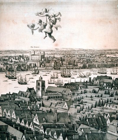 ロンドンのパノラマビュー、c1670 作： Wenceslaus Hollar