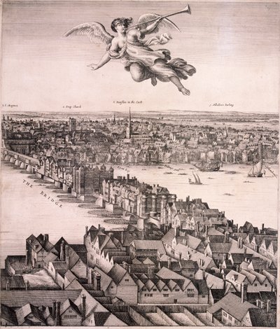 ロンドンのパノラマビュー、c1670 作： Wenceslaus Hollar