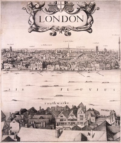 ロンドンのパノラマビュー、c1670 作： Wenceslaus Hollar