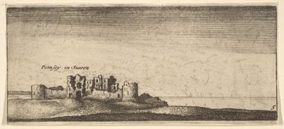ペベンジー城、1652-77。 作： Wenceslaus Hollar