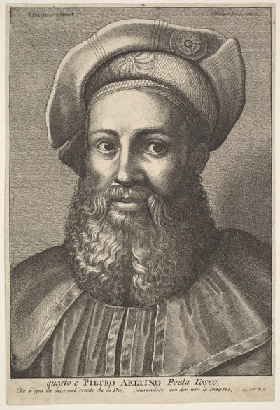 ピエトロアレティーノ、1640年。 作： Wenceslaus Hollar