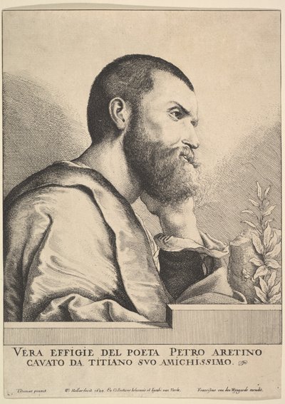 ピエトロアレティーノ、1649年。 作： Wenceslaus Hollar