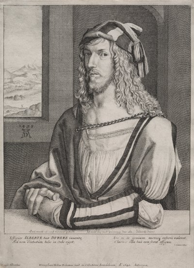 アルブレヒト・デューラー26歳の肖像 作： Wenceslaus Hollar