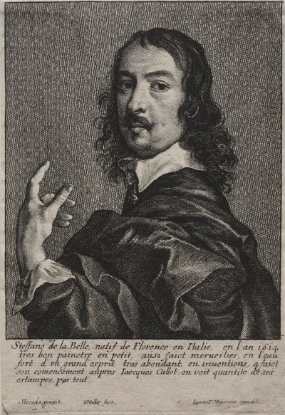 ステファノデッラベラの肖像画。 作： Wenceslaus Hollar