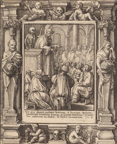 説教者、1651年。 作： Wenceslaus Hollar