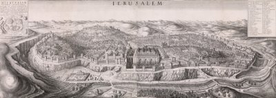 エルサレムの展望、1660年、1660年。 作： Wenceslaus Hollar
