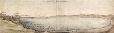 南東からタンジール湾を臨む 17世紀中頃 作： Wenceslaus Hollar