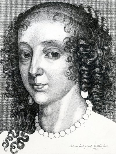 ヘンリエッタマリア女王、1641年 作： Wenceslaus Hollar
