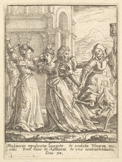 女王、「死の舞踏」より、1651年。 作： Wenceslaus Hollar