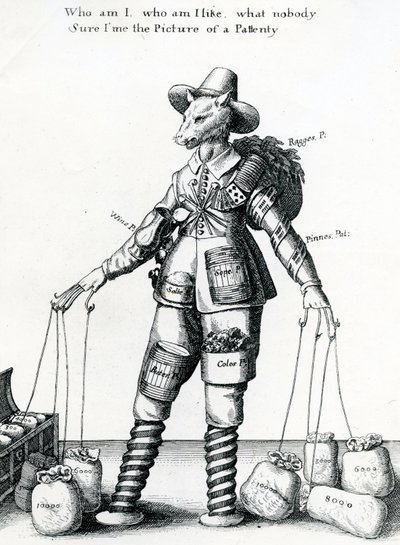 風刺画、1641-1650 作： Wenceslaus Hollar