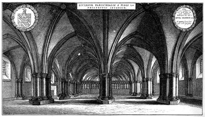 古いセントポール大聖堂の地下にあるセントフェイス教会、ロンドン、1657 1892。 作： Wenceslaus Hollar