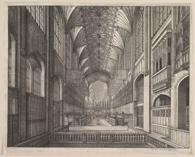 セント・ジョージ・チャペル合唱団、ウィンザー、1663年。 作： Wenceslaus Hollar