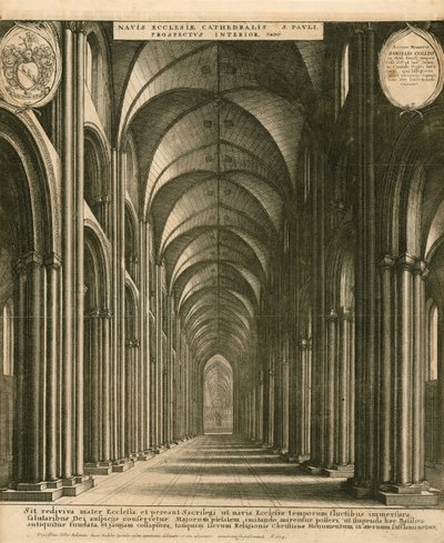 セントポール大聖堂、ロンドン 作： Wenceslaus Hollar
