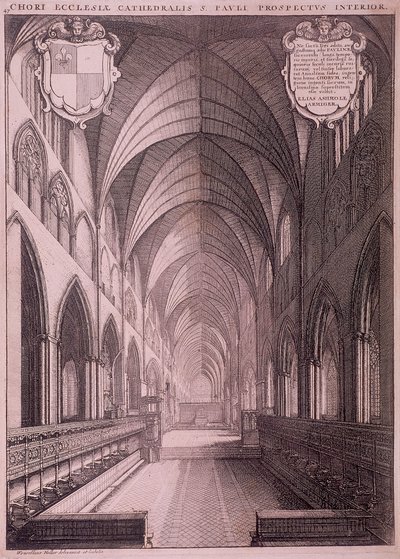 旧セント ポール大聖堂、ロンドン、c1658 作： Wenceslaus Hollar