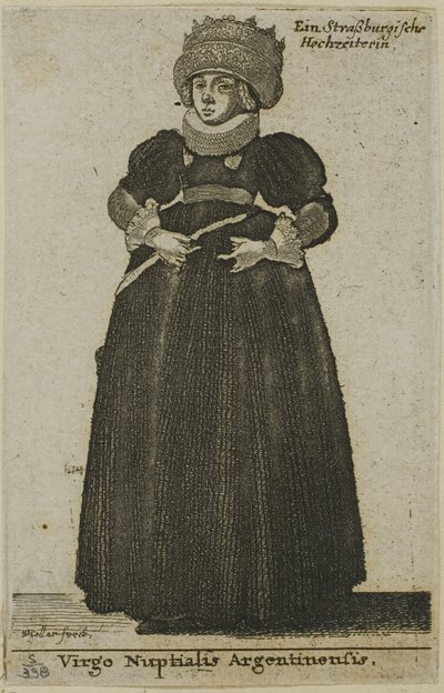 ウェディングドレスを着たストラスブールの女性 作： Wenceslaus Hollar
