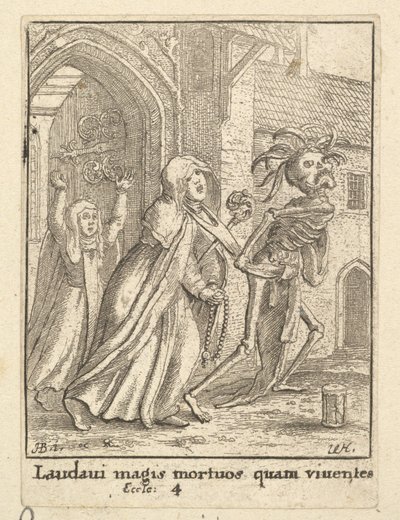 死のダンス、1651年からの修道院長。 作： Wenceslaus Hollar