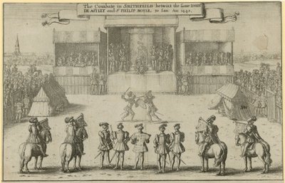 スミスフィールドの戦闘は同じジョン・ド・アストリーとフィリップ・ボイル卿の間にあります 作： Wenceslaus Hollar