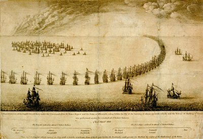 Vlyの前に走る英国海軍 作： Wenceslaus Hollar