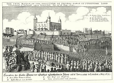 トマス・ウェントワースの処刑、ストラフォードの第1伯爵、1641年 作： Wenceslaus Hollar