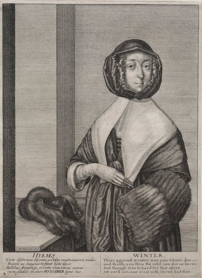フォーシーズンズ：冬、1641年。 作： Wenceslaus Hollar