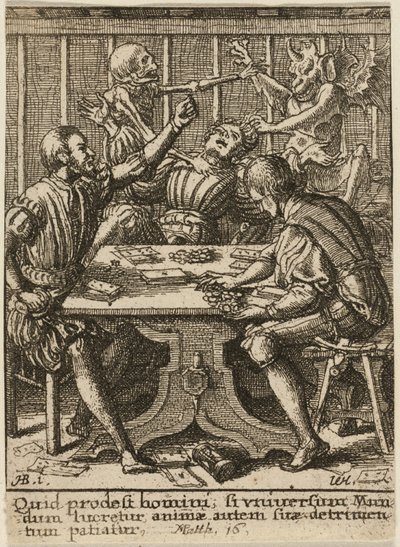 The Dance of Death より、ゲームスターと死 作： Wenceslaus Hollar