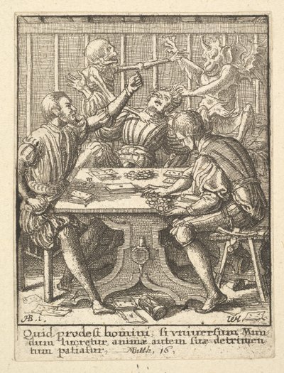 死者のダンスからのゲームスター、1651年。 作： Wenceslaus Hollar