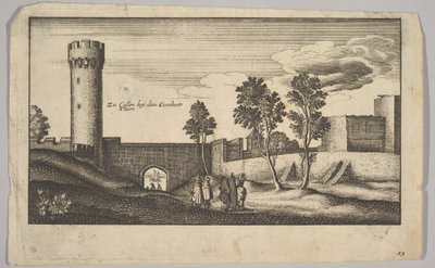 ケルンのコピー、1625-77の近くのクニベールタワー。 作： Wenceslaus Hollar