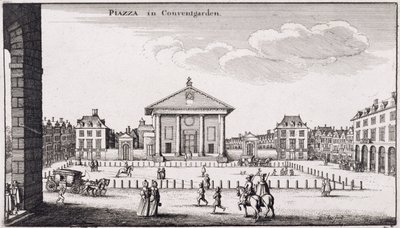 コヴェントガーデンの広場、1647年 作： Wenceslaus Hollar