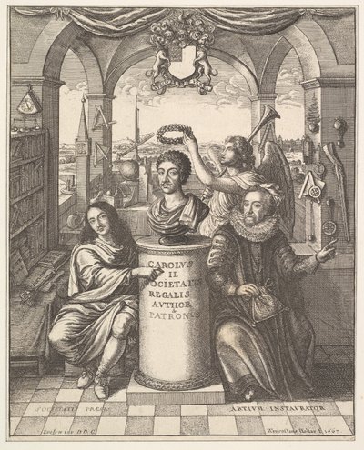 王立協会、トーマススプラットの表紙、王立協会協会の歴史...、1667年。 作： Wenceslaus Hollar