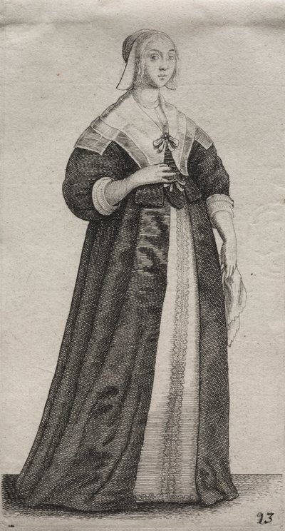 貴族から田舎の女性までのイギリス人女性のいくつかの習慣...、1639年。 作： Wenceslaus Hollar