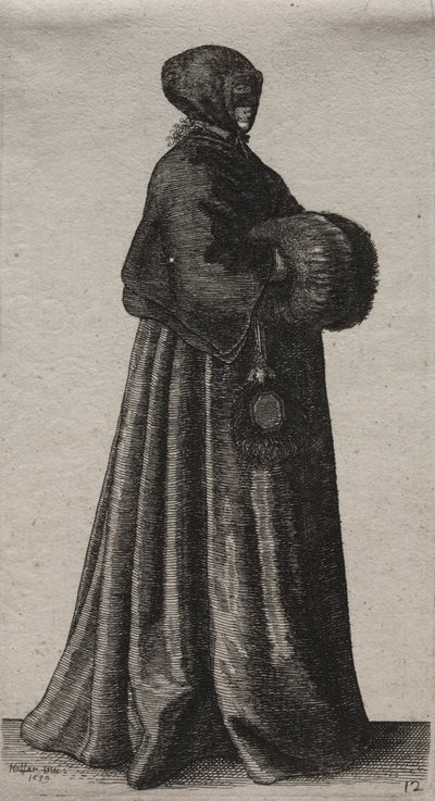 貴族から田舎の女性までのイギリス人女性のいくつかの習慣...、1639年。 作： Wenceslaus Hollar