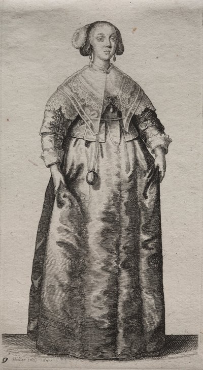 貴族から田舎の女性までのイギリス人女性のいくつかの習慣...、1640年。 作： Wenceslaus Hollar