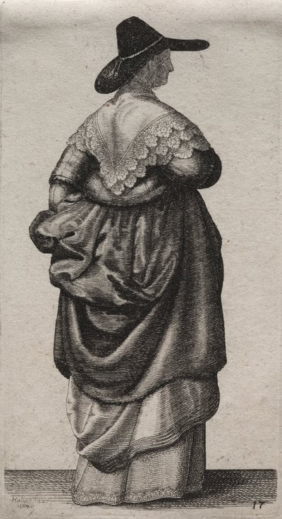 貴族から田舎の女性までのイギリス人女性のいくつかの習慣...、1640年。 作： Wenceslaus Hollar