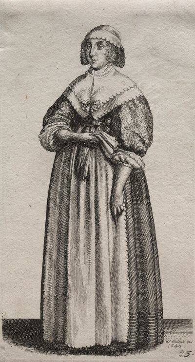 貴族から田舎の女性までのイギリス人女性のいくつかの習慣...、1640年。 作： Wenceslaus Hollar