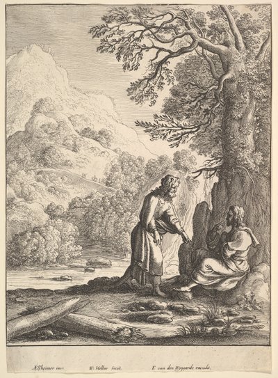 誘惑、1625-77。 作： Wenceslaus Hollar