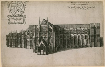 ロンドンのウェストミンスター修道院教会の北の展望 作： Wenceslaus Hollar