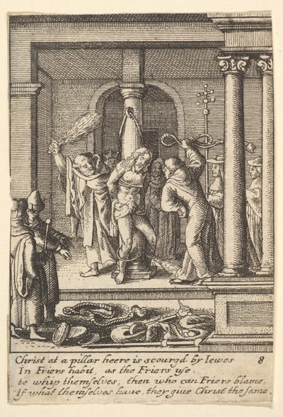 むち打ち、1625-77。 作： Wenceslaus Hollar