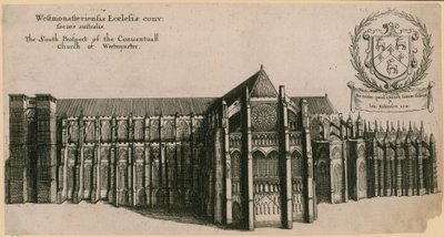 ロンドンのウェストミンスター修道院教会の南側展望 作： Wenceslaus Hollar