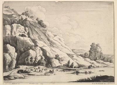 石の橋、1649年。 作： Wenceslaus Hollar