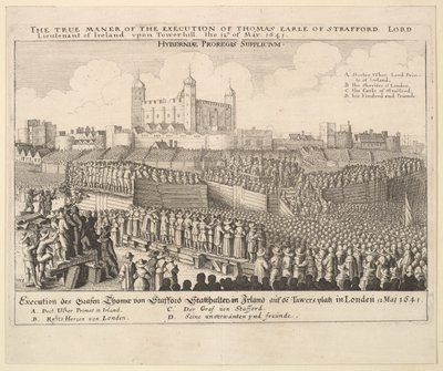 ストラフォードのトーマスアール、1641年の処刑の真のマナー。 作： Wenceslaus Hollar
