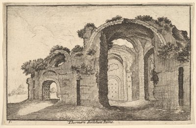 ディオルクレティアヌス浴場のテルマルディオクレティアーニ遺跡、1651年。 作： Wenceslaus Hollar