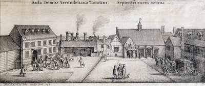 アダムビアリング、1646によって刻まれたアランデルハウス、ストランド、ロンドンのビュー 作： Wenceslaus Hollar